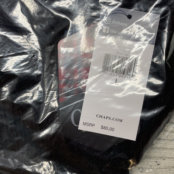 NWT Lg Chaps Men’s Textured Shawl-Collar Sweater - Picture 6 of 9